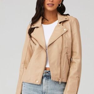 Blank NYC | Faux Leather Moto Zip Jacket Tan
